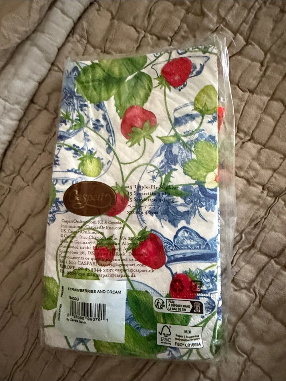 Caspari napkins 4 red berryFloral 11 strawberry 16 fern garden 17 pots  13 punch